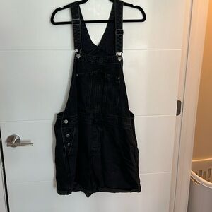Black Denim Overalls